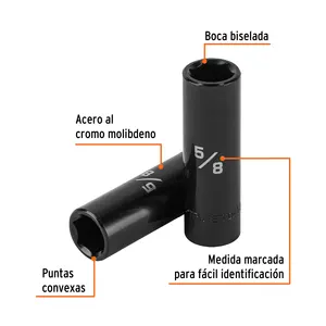 Juego de Llaves de Impacto de 6 Puntas, 6.5/8 Pulgadas de Largo, 1/2 Pulgada de Diámetro, Marca TRUPER - Product Image 3