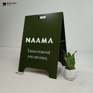 Custom Pattern Outdoor Stainless Steel Advertising Floor Standing Foldable Sidewalk a Frame Sign <b>Board</b> - Product Image 4