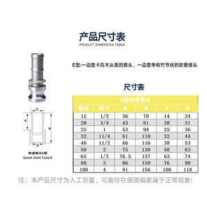Conector Rápido de Acero Inoxidable 304 Tipo E, Cabeza de Pagoda de Bambú, Extremo Macho, Conexión a Presión para Manguera Flexible, Conector de Tubería de Agua de Alta Presión - Product Image 3