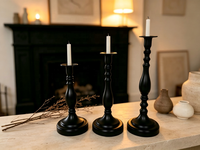 Porte-bougie Hurricane, élégant chandelier à tige haute, bougie conique en option, taille et finition personnalisées pour la décoration de table de mariage et de la maison