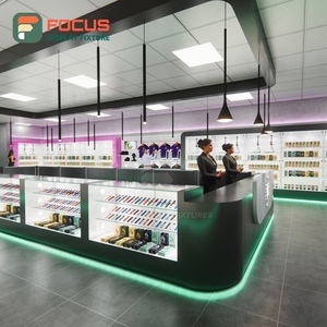 Vitrine de présentation pour magasin de tabac, en bois et verre, avec éclairage LED, comptoir de présentation de tabac - Product Image 2