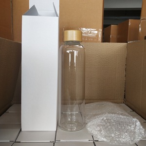 Botella de vidrio de hidrógeno térmico personalizada de 300ml y 500ml, diseño motivacional transparente para niños, tapa de bambú para beber directamente - Product Image 6