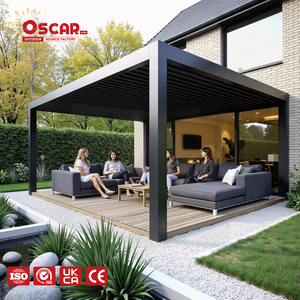 กันสาดอลูมิเนียมแบบยืดหดได้อัตโนมัติเต็มรูปแบบ กันน้ำ สำหรับกลางแจ้ง สีเทอร์ราคอตต้า เหมาะสำหรับสวน ลานบ้าน ระเบียง สไตล์ยุโรป - Product Image 1