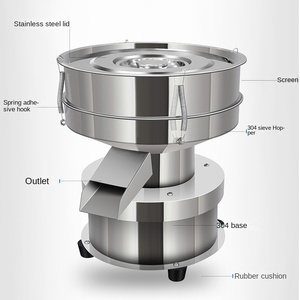 Nouvelle usine directe petite machine à tamis vibrant en acier inoxydable pour le criblage de farine en poudre équipement de filtration électrique - Product Image 5