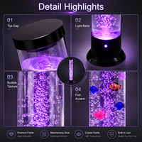Lampe de table décorative à bulles de poissons alimentée par USB, type C, avec bulles acryliques pour chambre à coucher