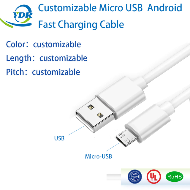 USB Micro-USB Data Cable Fast Charging 500mm Copper Core PVC Insulation Electronic Use