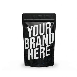 Sac de café à soufflet latéral d'emballage noir mat imprimé personnalisé avec valve - Product Image 3