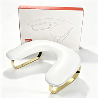 Repose-bras confortable en PU, portable et amovible, antidérapant, avec surface inclinée, pour manucure russe en U, idéal pour les techniciennes ongulaires