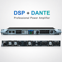 Amplificateur de puissance numérique DSP Dante classe D 4 canaux 2500W 4 ohms en métal pour enceintes audio professionnelles PA, caissons de basses et sonorisation de scène