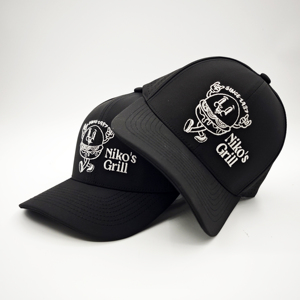 Casquette de baseball imperméable personnalisée à 6 panneaux en polyester blanc, perforée au laser, motif Dobby Dot/Léopard, avec logo en patch PVC, pour papa golfeur - Product Image 3