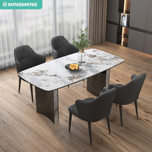 Fabricación de juegos de muebles de comedor minimalista combinado con mesa de comedor de metal juego de comedor para 4 6 sillas - Product Image 1