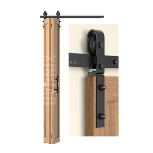 Skysen Bi-Opvouwbare Zwarte Schuifdeur Hardware Indoor Versieren Uw Huis Maatwerk Houten Schuurdeur Hardware Kit - Product Image 3