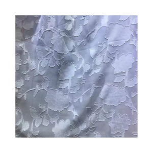 Tissu en mousseline de soie Jacquard 100% polyester, grande fleur coupée à la pointe, pyjamas pour dames, rideau de doublure en écharpe, le plus populaire - Product Image 6