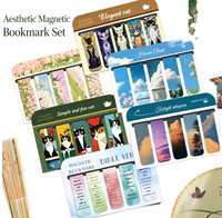 Juego de Marcadores Magnéticos con Diseño de Gato, Flor y Nube, Versículo Bíblico, Marcador Económico para Lectores, Estudiantes, Regalo de Lectura
