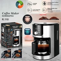 Electrodoméstico de Cocina, Cafetera Automática Portátil de 1.2L con Molienda y Preparación Automática para Oficina y Hogar