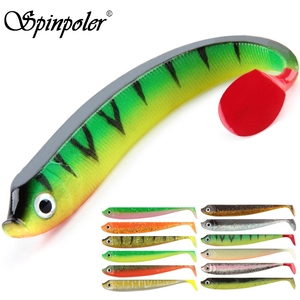 Spinpoler soft plastic bass artificial bait fishing lures Paddle T Tail Swimbait Shad Fishing Silicone 75mm 95mm 125mm Crankbait