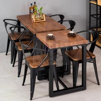 Pas cher Offre Spéciale Rétro ensembles de salle à manger solide restaurant café table et chaises restaurant chaise longue meubles de café en métal