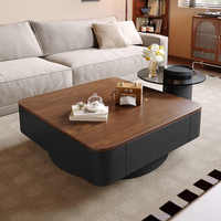Nouvelle Table Basse Carrée Moderne et Simple pour Salon, Idéale Appartement, Style Tendance, Réglable, Garantie 1 An, en Bois