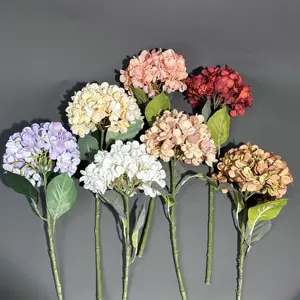 Beauty And The Beast Factory Direct Wholesale Decorative Silk Flower Wedding Decoration Flores Artificiales Hydrangeas Flowers