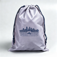 Sac à cordon personnalisé avec logo vague océanique, anti-poussière et réutilisable, idéal pour les événements sportifs, la promotion scolaire et les cadeaux.