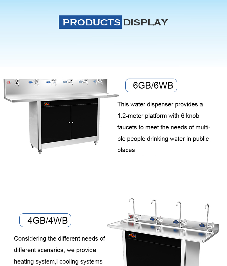 Food Grade Commercial Water Purifiers Dispenser 2000W With 2 Faucets