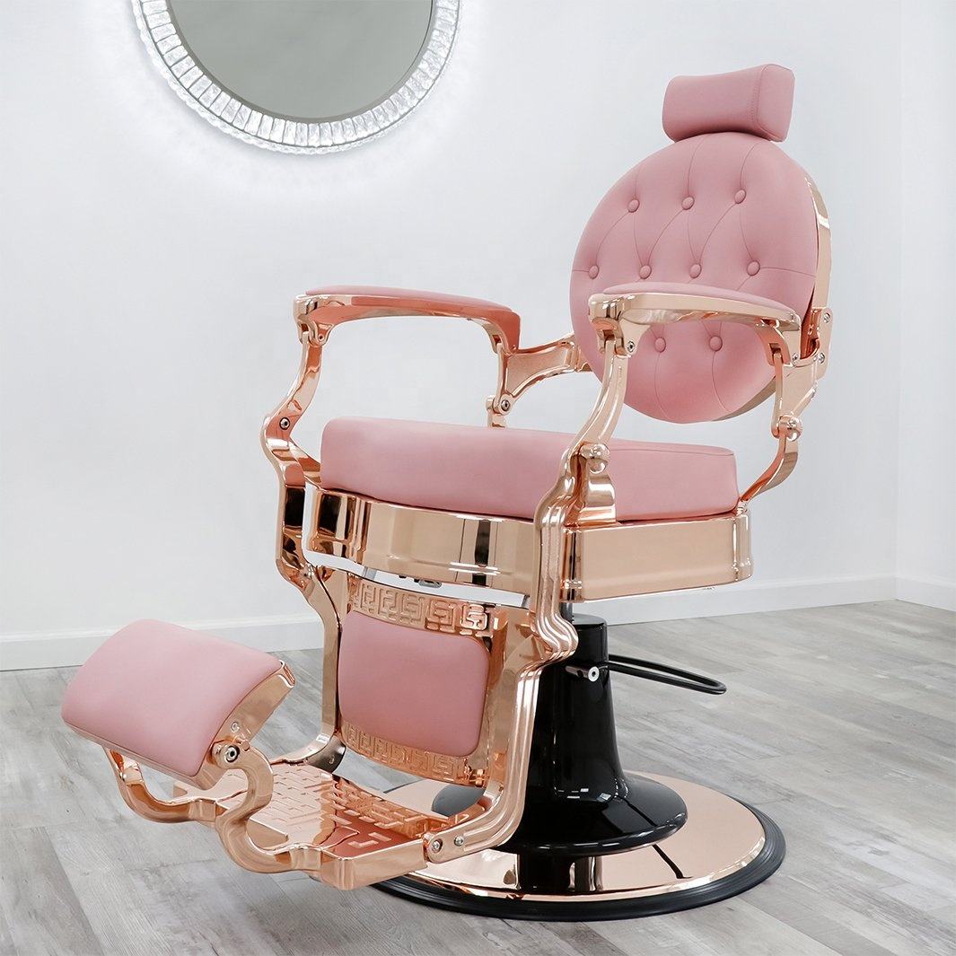 Hair Salon Chair Rose Gold pink Barber Chair for Woman