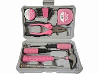 Kit d'outils multifonctionnels roses épaissis, petit ensemble d'outils à main pour projets de bricolage domestique pour femmes