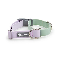 Conjunto de Correa y Collar Acolchado de PVC para Perro, Impermeable, Antienredos, Diseño Clásico de Bloques de Color, Nuevo y Moderno para Perros Grandes