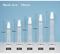 Vente en gros de flacons pulvérisateurs cosmétiques vides en PET de 10 ml à 200 ml, flacons de parfum, de lotion, de spray, avec pompe, recyclables
