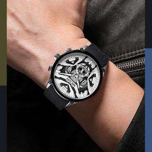 MEGIR 2222 Nouvelle Montre Homme Tendance Multifonctionnelle Chronographe Trois Yeux Six Aiguilles Bracelet Silicone Montre à Quartz 2025 - Product Image 5