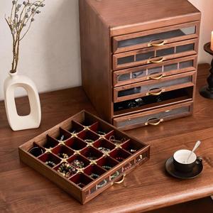 ตู้เก็บเครื่องประดับหกชั้น ทำจากไม้วอลนัทสีดำอเมริกาเหนือ สำหรับใช้ภายในอาคาร เหมาะสำหรับผู้ใหญ่ - Product Image 3