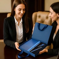 Cadeaux personnalisables, design personnalisé, emballage de luxe, carnet à couverture rigide en PU, boîte cadeau, journal, carnet d'écriture A5, ensemble cadeau pour entreprise