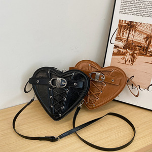 Bolso cruzado en forma de corazón para mujer, elegante monedero de un solo hombro con diseño único, elegante y versátil para Otoño e Invierno - Product Image 5