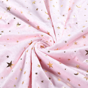 Vente en gros prix compétitif <span class=keywords><strong>rose</strong></span> étoile lune super doux épais chaud <span class=keywords><strong>minky</strong></span> dot bébé <span class=keywords><strong>couverture</strong></span> - Product Image 5