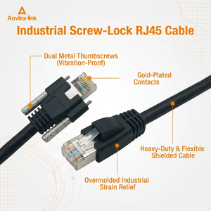 Câble de vision industrielle haute vitesse, caméra industrielle, <span class=keywords><strong>Ethernet</strong></span> Cat6A, réseau S/FTP RJ45 8P avec vis de verrouillage, câble GigE - Product Image 4