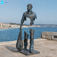Prix d'usine Sculpture d'art creuse en bronze à illusion optique, Statue métallique décorative pour art public en bord de mer, port, parc, place