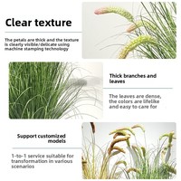 Rumput Buatan Qishuo, Bunga Rumput Gandum, Bahan PET/PVC, Realistis 1:1, Dekorasi Rumah Bergaya Pastoral, Perlengkapan Fotografi