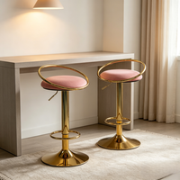 Tabouret de bar pivotant en tissu, moderne, luxueux, durable et stable, réglable en hauteur, pour comptoir, style minimaliste, pour salle à manger