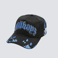 Gorra de Béisbol Bordada en 3D de 5 Paneles al por Mayor, Decoración de Diamantes de Imitación en Tela Terry/Dobby, Cierre Ajustable con Broche a Presión, Unisex para Adultos