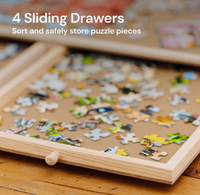 Table de puzzle portable avec tiroirs et couvercle, 30"x22", pour adultes, capacité 1000 pièces