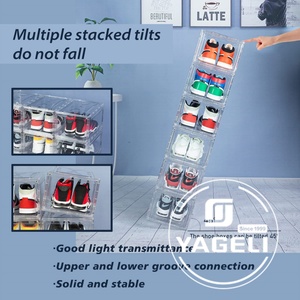 YAGELI - Caja de Almacenamiento de Zapatos Transparente de Acrílico Lucite, Puerta Magnética, Vista Panorámica de 360 Grados, Impresión de Logotipo Personalizado - Product Image 4