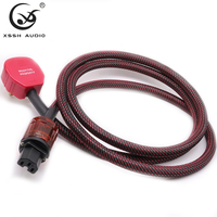 Câble d'alimentation HIFI DIY YIVO XSSH Audio en gros, prise UK rouge BS1363 vers IEC C13 femelle, câble d'alimentation en cuivre pur 16mm²