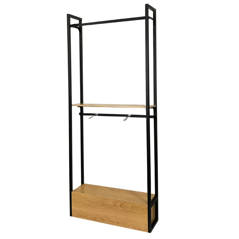 Beliebte individuelle Dekorativen metall garment rack Schlafzimmer kleidung Hängen display rack mit 2 regale