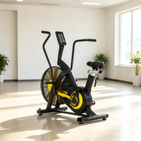 Bicicleta de aire comercial de doble acción con transmisión por correa, resistencia al viento dinámica, equipo HIIT, carga máxima 150 kg, entrenador de cardio compacto para gimnasio