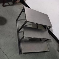 Support de fixation robuste pour escalier de camping-car portable à trois marches avec rampes d'assistance