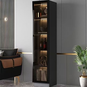 Armoire de rangement combinée grande capacité avec porte en verre trempé anti-poussière et éclairage LED à détecteur de mouvement <span class=keywords><strong>pour</strong></span> la maison et le bureau - Product Image 1