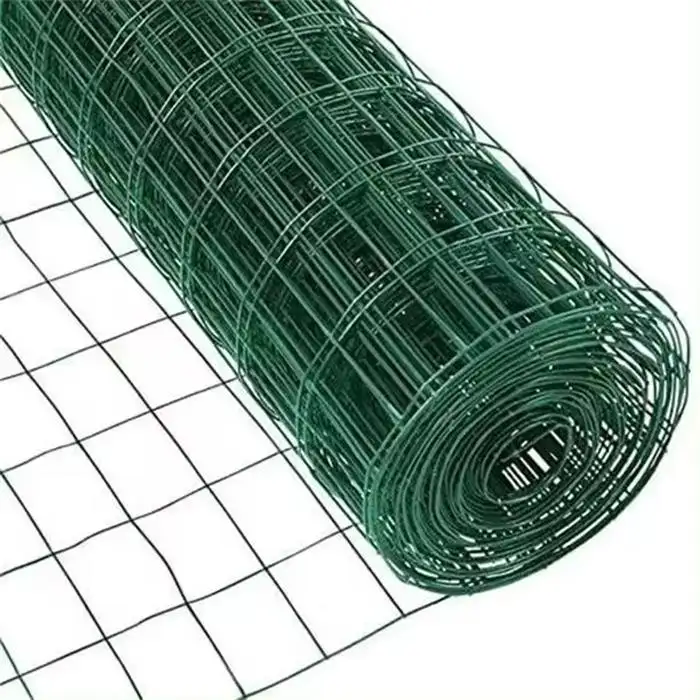 16 gauge 10 gauge 2x2 4x4 pagar jaring kawat besi mesh PVC dilapisi hijau galvanis kawat jala Gulung