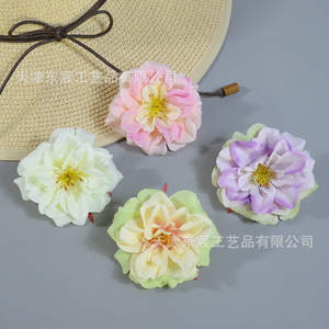 Cabezas de Rosa de Seda Dongchen Crafts, Color Blanco Lechoso, Verde Claro, Rosa Claro, Morado Claro, Rojo Brillante, Decoración para Bodas, Accesorios de Fotografía - Product Image 3