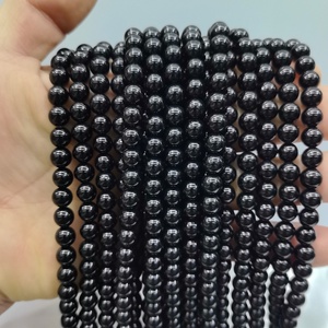 Authentic High-Polish <strong>Black</strong> Agate Natural Stone <strong>Beads</strong> 4mm 6mm 8mm 10mm 12mm Glossy Onyx Loose Strands for Jewelry DIY - Product Image 4