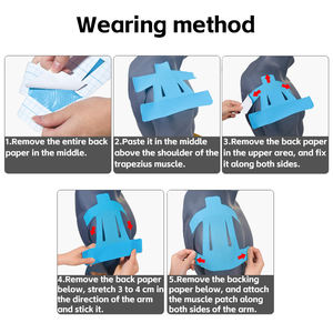Plester otot katun atletik, pita kinesiologi olahraga tahan air untuk olahraga luar ruangan, perlindungan sendi bahu - Product Image 3